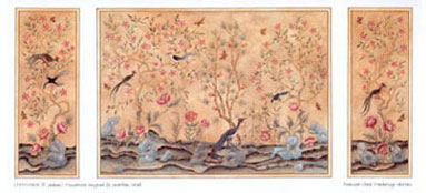 Dollhouse Miniature Wallpaper:1/2" Scale Chinoiserie Panels